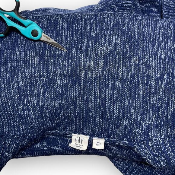 GAP Gap For Good Indigo Blue Sleeveless Knit Cardigan Vest Draped Women Size XXL - Picture 10 of 11